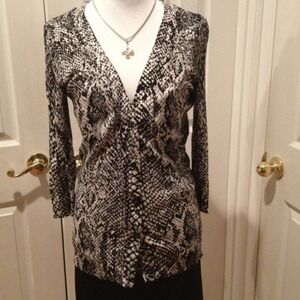 Snakeskin print long cardigan